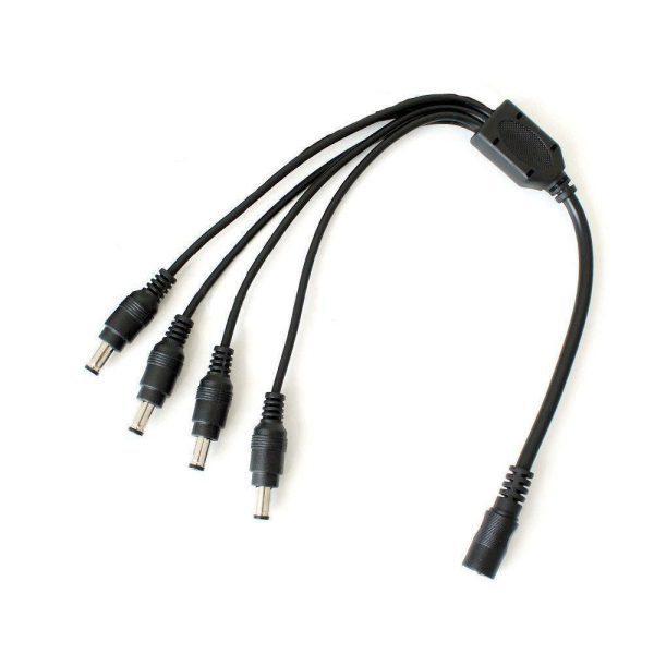 iSecure CC6100-4 1-In (Female) To 4-Out (Male) 4-Way DC Power Splitter Cable