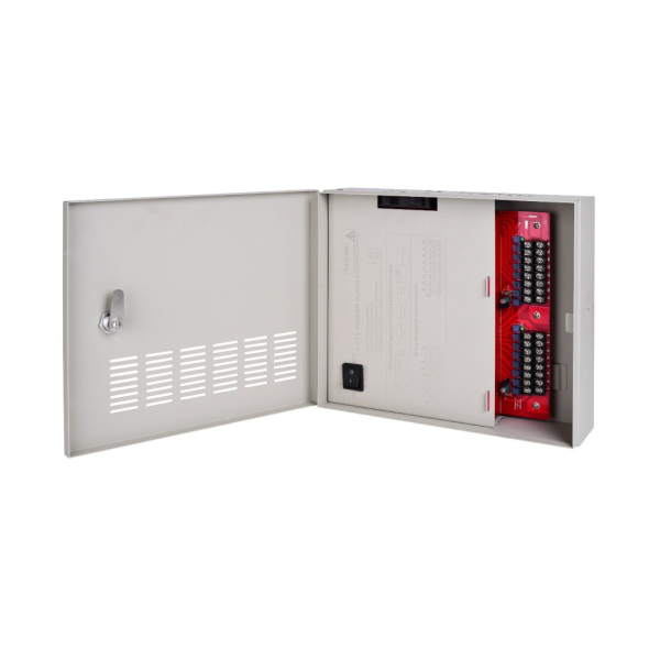 iSecure CP1216-32A-4K 12VDC 32A Wall-Mount Power Supply Distribution Panel with 16x PTC Fused Outputs - Suitable for 4K HDCVI/HDTVI/AHD Camera Power Distribution