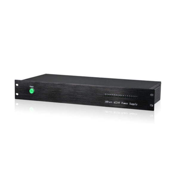 iSecure CP2418-20A-1.5U Rackmount 24VAC 20A 18-Channel Power Distribution Panel - with PTC Fuse