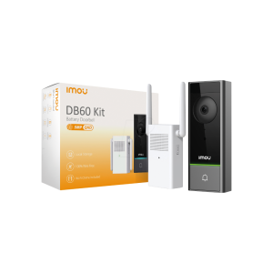 Dahua Imou DB60-Kit 5MP Wireless Wirefree Battery-Powered Low-Light Intercom Doorbell Kit - Camera with 164° Wide Angle Lens - 2-Way Audio with Built-in Mic + Speaker - Cloud Storage - WiFi Indoor Chime