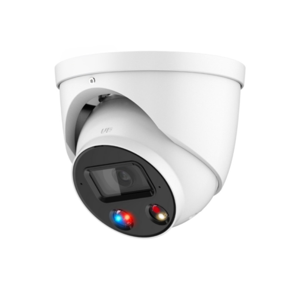 D-Tech DH-IPC-HDW3849H-AS-PV-S5-0280B WizSense SMD 4.0 AI (Artificial Intelligence) TiOC (Three-in-One-Camera) Active-Deterrence H265 4K 8MP PoE IP Dual-Illumination (30m IR + 30m Warm-White-Light) 120dB True-WDR Low-Light Weatherproof Eyeball Network Camera with 2.8mm Fixed Lens - Built-in Mic + Speaker + Strobe + Siren