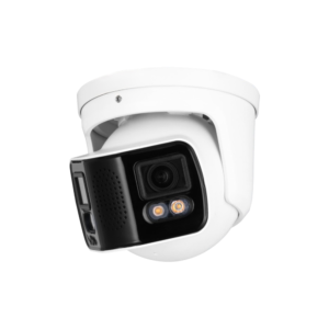 D-Tech DH-IPC-PDW5849-A180-E2-ASTE WizMind AI SMD 3.0 H265 4K 8MP (2x 4MP) PoE IP Full-Color (40m White Light) Duo Splicing 140dB Ultra-WDR 180° Ultra-Wide-Angle Weatherproof Eyeball Turret Network Camera - 2-Way Audio - Built-In Mic + Speaker