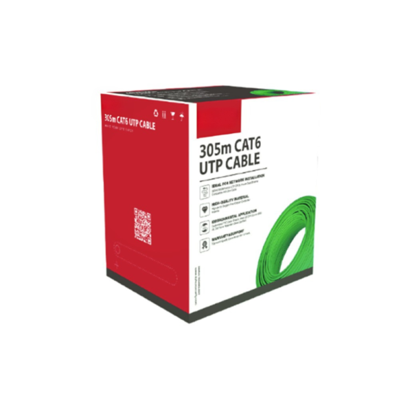 D-Tech DH-PFM920I-6UN-C-GREEN 24AWG Green CAT6 UTP Network Cable Box - 305m Length - 99.99% Pure Copper