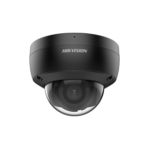 Hikvision DS-2CD2166G2-ISU-BLK-2.8MM AcuSense Generation 2 AI (Artificial Intelligence) Darkfighter-Powered H265 6MP PoE IP EXIR (30m) 120dB True-WDR Low-light (0.003 Lux Colour) Weatherproof Vandalproof BLACK Dome Camera with 2.8mm Fixed Lens - With Built-in Audio Mic - Alarm Input / Output