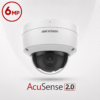 Hikvision DS-2CD2166G2-ISU-2.8MM AcuSense Generation 2 AI (Artificial Intelligence) Darkfighter-Powered H265 6MP PoE IP EXIR (30m) 120dB True-WDR Low-light (0.003 Lux Colour) Weatherproof Vandalproof Dome Camera with 2.8mm Fixed Lens - With Built-in Audio Mic - Alarm Input / Output