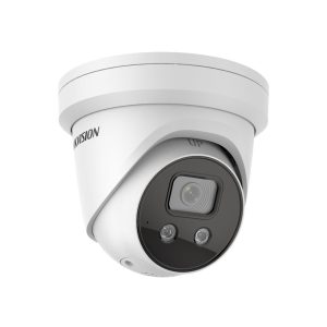 Hikvision DS-2CD2386G2-ISU/SL-2.8MM AcuSense Gen2 H265 4K 8MP PoE IP EXIR (30m) 120dB True-WDR Darkfighter-Powered Low-light (0.003 Lux Colour) Weatherproof Eyeball Turret Camera with 2.8mm Fixed Lens, with Built-in Audio Mic + Strobe Light + Audio Alarm Siren + Speaker