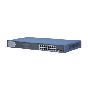 Hikvision DS-3E0518P-E L2-Managed 1U Rackmount Gigabit Network PoE Switch with 16* GbE PoE Ports + 1* GbE Uplink Port + 1* SFP Slot - 230W PoE Power Output