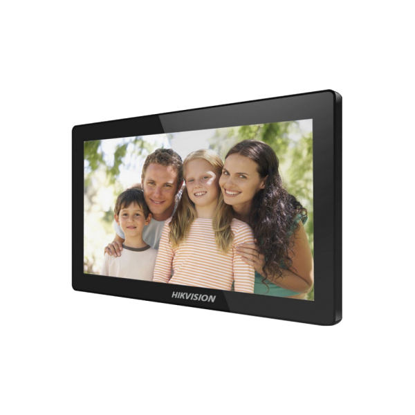 Hikvision DS-KH8520-WTE1 PoE IP Video Intercom Indoor Touchscreen Display Monitor – 10″ (10-Inch) Size – PoE Powered OR 12VDC Powered – Built-in WLAN - Black Frame