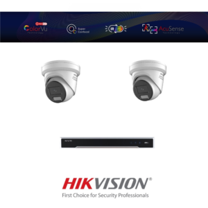 Hikvision HIK4MPCVIPCCTVKIT1 4MP ColorVu IP CCTV Kit with 1 * DS-7604NI-M1/4P-2TB NVR + 2 * DS-2CD2347G3-LI2UY-2.8MM 4MP Smart Hybrid Light IP Turret Cameras