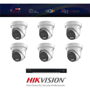 Hikvision HIK4MPCVIPCCTVKIT3 4MP ColorVu IP CCTV Kit with 1* DS-7616NI-M2/16P-6TB NVR + 6 * DS-2CD2347G3-LI2UY-2.8MM 4MP Smart Hybrid Light IP Turret Cameras