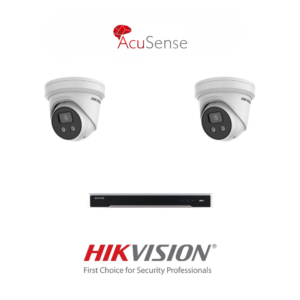 Hikvision HIK6MPACIPCCTVKIT1 6MP AcuSense IP CCTV Kit with 1 * DS-7604NI-M1/4P-2TB NVR + 2 * DS-2CD2366G2-IU-2.8MM AcuSense 6MP IP Turret Cameras