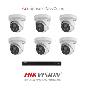 Hikvision HIK6MPACIPCCTVKIT3 6MP AcuSense IP CCTV Starter Kit -> Includes 1 * DS-7616NI-M2/16P-6TB NVR  + 6 * DS-2CD2366G2-ISU/SL-2.8MM 6MP AcuSense Active-Deterrence IP Turret Cameras