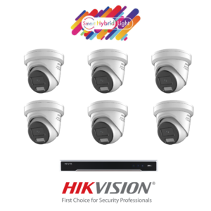 Hikvision HIKCV4MPIPCCTVKIT3 4MP ColorVu IP CCTV Kit with 1* DS-7616NI-M2/16P-6TB NVR (with 6TB Storage) + 6 * DS-2CD2347G2H-LISU/SL-2.8MM 4MP Smart Hybrid Light Active-Deterrence IP Turret Cameras