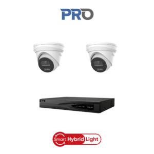 HiLook HL6MPPROIPCCTVKIT1 6MP Pro IP CCTV Kit with -> 1 * NVR-104MH-K/4P AI NVR (Without HDD) + 2 * IPC-T363H-MU-2.8MM 6MP Smart-Hybrid-Light Pro IP Turret Cameras