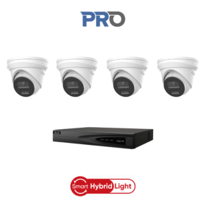 HiLook HL6MPPROIPCCTVKIT3 6MP Pro IP CCTV Kit with -> 1 * NVR-108MH-K/8P AI NVR (without HDD) + 4 * IPC-T363H-MU-2.8MM 6MP Smart-Hybrid-Light Pro IP Turret Cameras