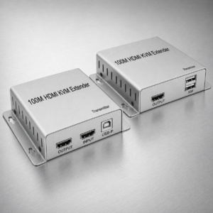iSecure ICL-HDMI100-KVM 4K HDMI USB KVM Extender Set - Comes with Transmitter + Receiver - Works Over a Single CAT6 Cable - Supports Loop Out - 4K Resolution - 100M Distance