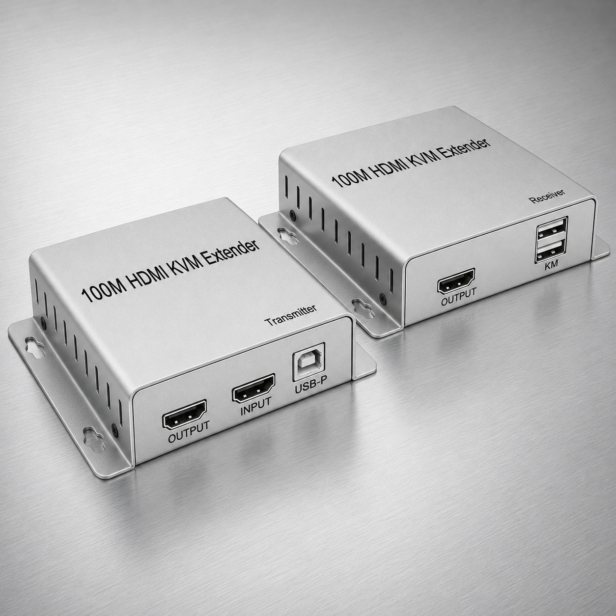 iSecure ICL-HDMI100-KVM 4K HDMI USB KVM Extender Set - Comes with Transmitter + Receiver - Works Over a Single CAT6 Cable - Supports Loop Out - 4K Resolution - 100M Distance