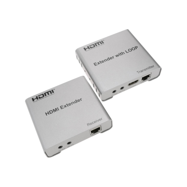 iSecure ICL-HDMI100-LOOP 4K HDMI Over CAT5/6 Extender Set - Comes with Transmitter + Receiver - Supports Loop Out - 4K Resolution - 100m Distance