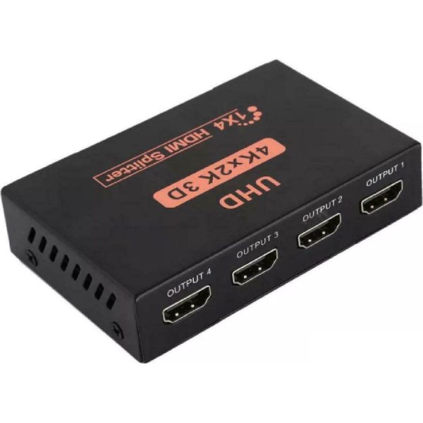 iSecure ICL-HSP4-V1.4 4K HDMI splitter - 1 * HDMI Input and 4 * HDMI Outputs - 5VDC Powered - PSU Included