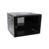 Dynamix RSFDS9 9RU Universal Swing Wall Mount Cabinet - Lockable Glass Front Cover - 600 x 550 x 501mm - Black Colour Cabinet