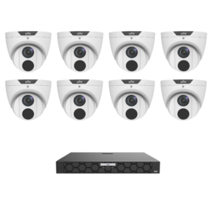 Uniview UNV6MPIPKIT4-L EasyStar 6MP IP CCTV Kit Includes 1 * NVR502-16B-P16 NVR (Without HDD) + 8 * IPC3616LE-ADF28KM-G EasyStar 6MP IP Turret Cameras