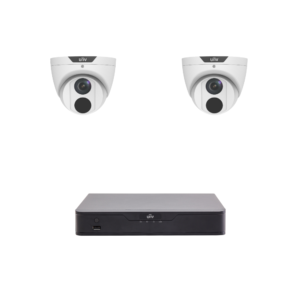 Uniview UNV8MPIPKIT1-P Prime 4K 8MP IP CCTV Kit - Includes 1 * NVR301-04B-P4-IQ NVR (Without HDD) + 2 * IPC3618SB-ADF28KM-I0-S2 Prime LightHunter 8MP IP Turret Cameras