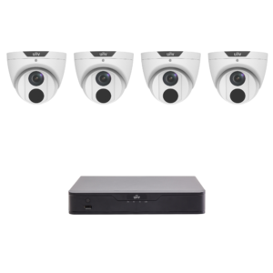 Uniview UNV8MPIPKIT3-P Prime 4K 8MP IP CCTV Kit - Includes 1 * NVR501-08B-P8 NVR (Without HDD) + 4 * IPC3618SB-ADF28KM-I0-S2 Prime LightHunter 8MP IP Turret Cameras