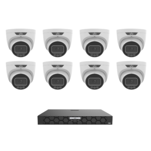 Uniview UNV8MPTGIPKIT4 8MP Tri-Guard IP CCTV Kit - Includes 1 * NVR502-16B-P16 NVR (Without HDD) + 8 * IPC3638SS-ADF28KMC-I1 Tri-Guard 4K 8MP IP Turret Cameras
