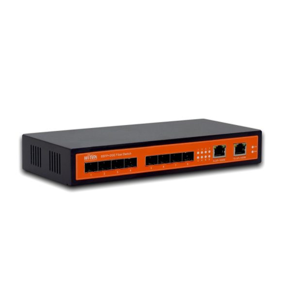 Wi-Tek WI-SG310F Unmanaged Gigabit Network Fibre Switch with 8* Gigabit Fibre SFP Ports + 2* Gigabit Ethernet Ports
