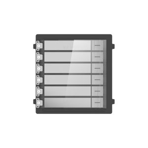 Hikvision DS-KD-KK/S Stainless Steel IP Video Intercom 6-button Name-tag Module - IP65 Rated - Backlight Compensation