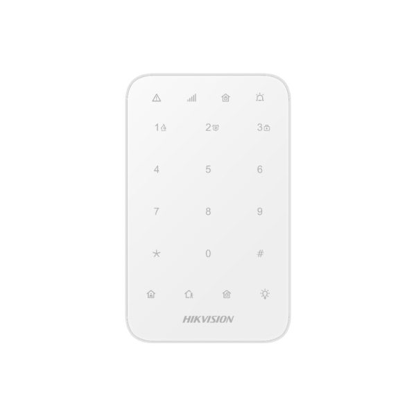 Hikvision DS-PK1-E-WB - 433MHz Battery-Powered Wireless LED Touch Keypad - Compatible with AX Pro Alarm Hub