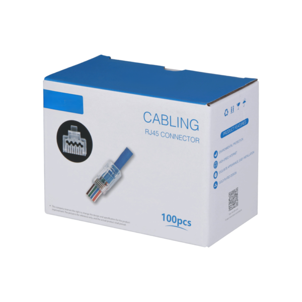 D-Tech DH-PFM976-631-PT Network UTP CAT6 15U" Pass Through RJ45 Plug / Connector - Supplied in Box of 100* Pieces