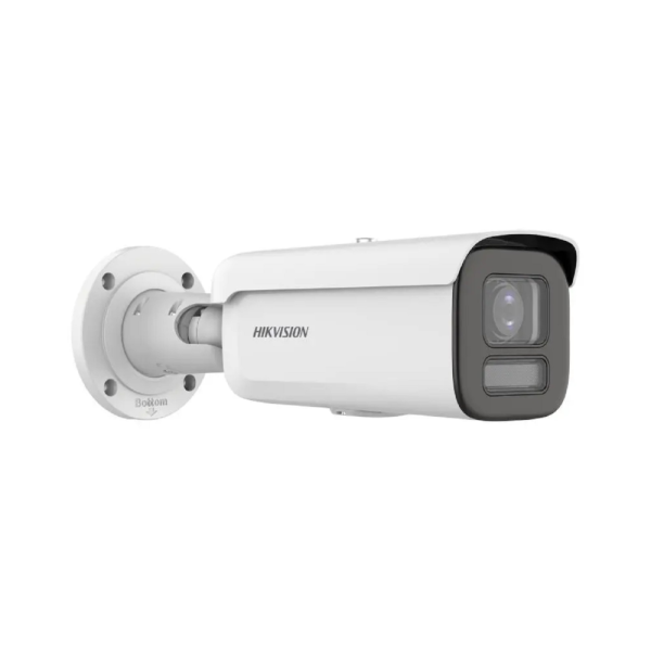 Hikvision DS-2CD2687G2HT-LIZS Pro-series ColorVu AcuSense Deep-Learning AI (Artificial Intelligence) 4K 8MP PoE IP Smart Hybrid Light (60m IR + 60m White-Light) 130dB True-WDR Weatherproof Bullet Camera with 2.8~12mm Motorized Zoom Lens - Audio In/Out + Alarm In/Out