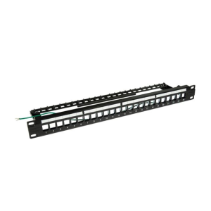 Dynamix PP-UKSTP-24RMB Horizontal 19 1RU Unloaded 24 Port STP Patch Panel, with Rear Cable Management Bar