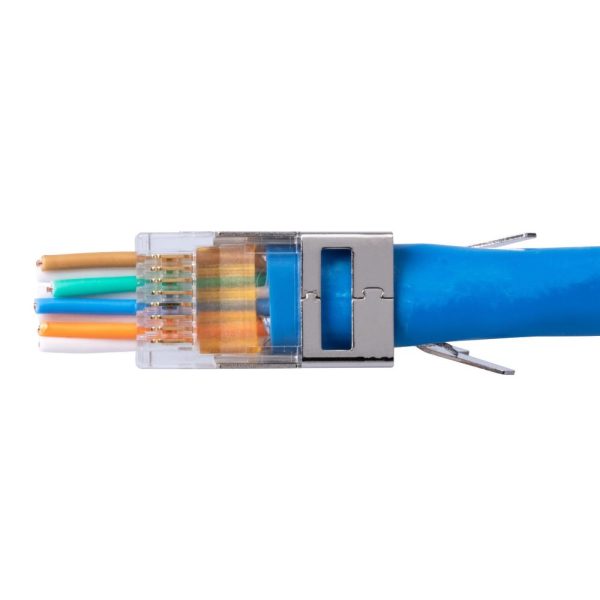 Dynamix RJ-45PTC6AS-20 CAT6/6A STP External Ground Push Through / Pass Through Modular RJ-45 Plug, 20pc Pack