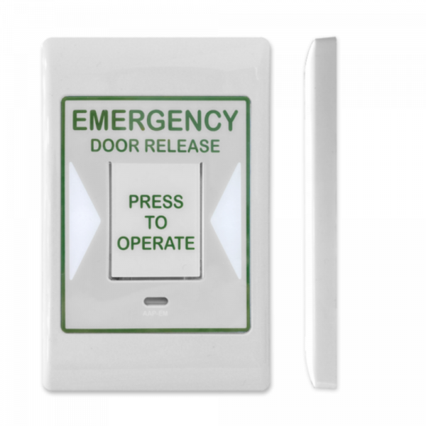 AAP AAP-EM Mechanical Push To Exit Egrees Button - For Access Control - 12VDC / 24VDC - Backlight - Buzzer