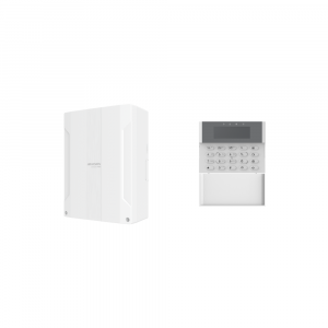 Hikvision AX-Hybrid-Pro-Alarm-KIT-1 -> Wired Intrusion Alarm Kit -> Includes -> 1* DS-PHA64-LP/NP Hybrid Wired Alarm Panel + 1* DS-PK1-LRT-HWB Wired Alarm Keypad