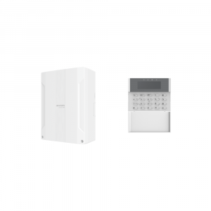 Hikvision AX-Hybrid-Pro-Alarm-KIT-1 -> Wired Alarm Kit -> Includes -> 1* DS-PHA64-LP Hybrid Wired Alarm Panel + 1* DS-PK1-LRT-HWB Wired Alarm Keypad