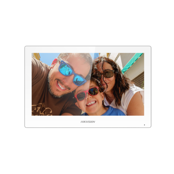 Hikvision DS-KH6350-WTE1/White PoE IP Video Intercom Indoor Touchscreen Display Monitor - 7" (7-Inch) Size - PoE Powered OR 12VDC Powered - Built-in WLAN - White Frame