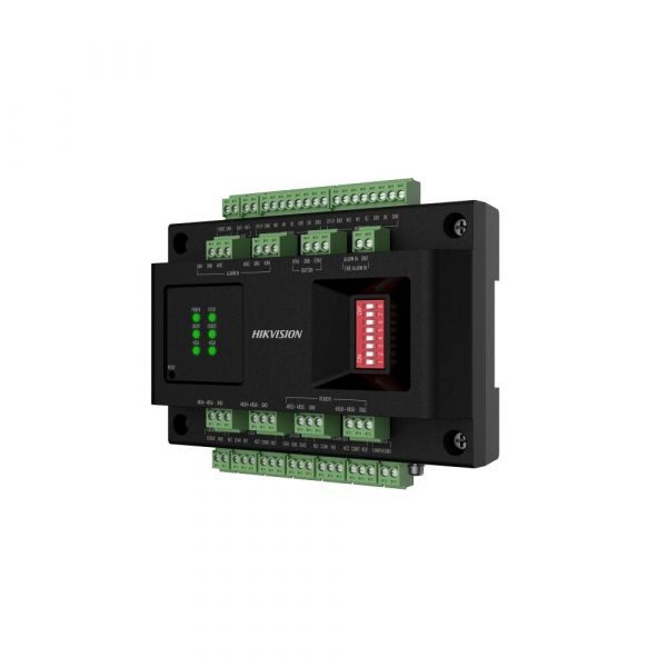 Hikvision DS-K2M002X Gen-2 Network IP 2-Door Access Control Module - DIN-RAIL - Web-Managed - Supports Up to 4x Alarm Inputs - Works as an Add-On Access Module for DS-K2708X Main Controller