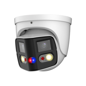 D-Tech DH-IPC-PDW3849-A180-AS-PV-ANZ WizSense SMD 4.0 AI (Artificial Intelligence) TiOC Duo Active-Deterrence H265 4K 8MP (2* 4MP) PoE IP Dual-Illumination (25m IR + 20m Warm-White-Light) 120dB True-WDR Low-Light Weatherproof 180° Ultra-Wide-Angle Turret Camera - Built-in Mic + Speaker + Strobe + Siren