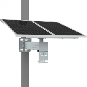 iSecure ICL-100W60AH12.8VSOLARSET - Includes 1 * 100w Monocrystalline Solar Panel with Pole-Mounting Frame + 1 * 60Ah LiFePO4 Rechargeable Solar Battery with Built-in MPPT Controller in a Weatherproof Universal Bracket with Camera Mount
