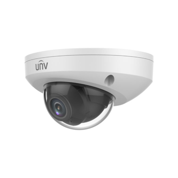 Uniview IPC318SB-ADF28K-I0 Prime Series LightHunter H265 4K 8MP PoE IP IR (30m) 120dB True-WDR Weatherproof Vandalproof Mini Dome / Hockeypuck / Wedge Camera with 2.8mm Fixed Lens - Built-in Mic