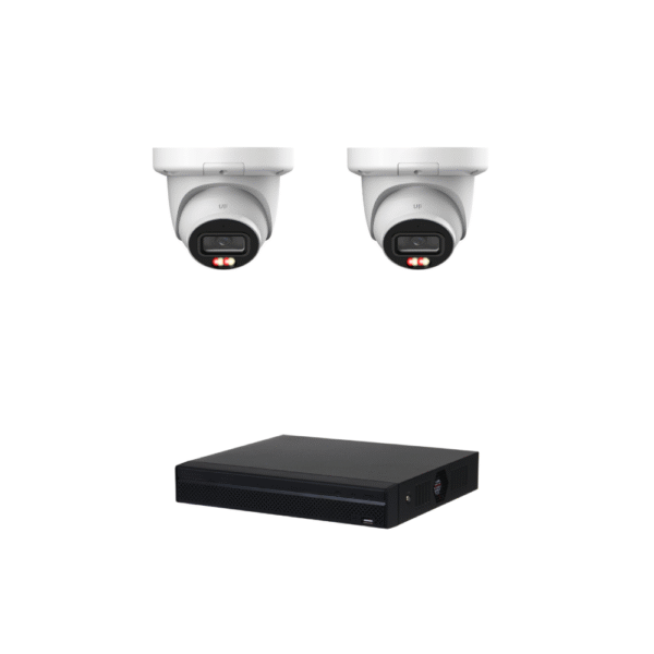 D-Tech DA6MPIPKIT1 WizSense 6MP IP CCTV Kit #1 -> Includes 1 * DHI-NVR4104HS-P-4KS3 NVR (No HDD) + 2 * DH-IPC-HDW3649QM-S-IL-0280B WizSense 6MP Smart-Dual-Light Full Colour IP Turret Cameras