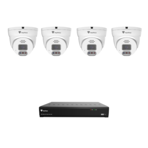 Raysharp RS8MPIPCCTVKIT2 4K 8MP IP CCTV Kit # 2 with 1 * RS-N2208HR-PR-E NVR (without HDD) + 4 * RS-CH340N4KPB-HALTF-LFW28PW 4K 8MP All-in-One IP Turret Cameras