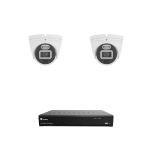 Raysharp RS8MPIPCCTVKIT1 4K 8MP IP CCTV Kit # 1 with 1 * RS-N2104HR-PR 4-CH NVR (without HDD) + 2 * RS-CH340N4MIG-HALTF-LFW28PW 4K 8MP All-in-One IP Turret Cameras