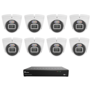 Raysharp RS8MPIPCCTVKIT5 4K 8MP IP CCTV Kit # 5 with 1 * RS-N2316GR-EHL-EP 16-CH NVR (without HDD) + 8 * RS-CH340N4MIG-HALTF-LFW28PW 4K 8MP All-in-One IP Turret Cameras
