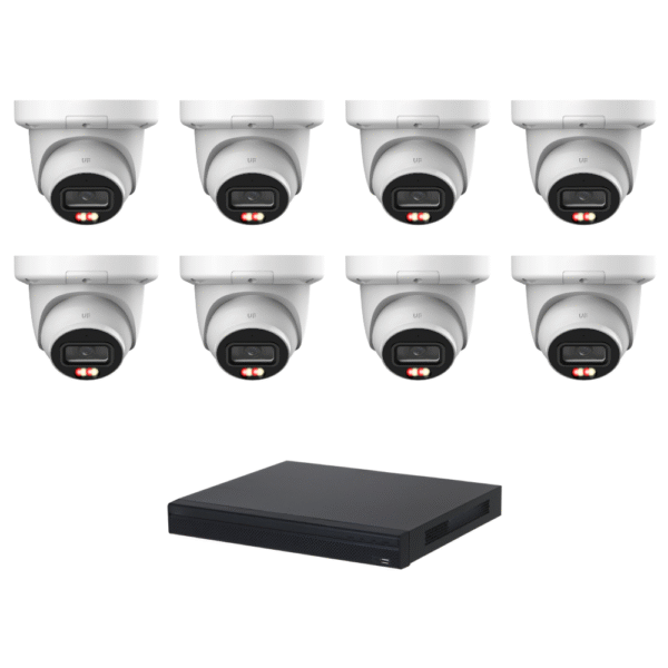 D-Tech DA6MPIPKIT3 WizSense 6MP IP CCTV Kit #3 -> Includes – 1 * DHI-NVR4216-16P-EI NVR (No HDD) + 8 * DH-IPC-HDW3649QM-S-IL-0280B WizSense 6MP Smart-Dual-Light Full Colour IP Turret Cameras