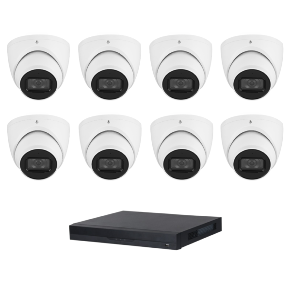 D-Tech DA6MPIPKIT3 WizSense 6MP IP CCTV Kit #3 -> Includes – 1 * DHI-NVR4216-16P-EI NVR (No HDD) + 8 * DH-IPC-HDW3661EMP-S-AUS-0280B WizSense 6MP IP Turret Cameras