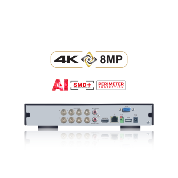 SPRO DHDVR12-B6-V2 Mini 1U 4K 8MP 8-Channel Pentabrid (HDCVI / AHD / HDTVI / CVBS / IP) DVR 